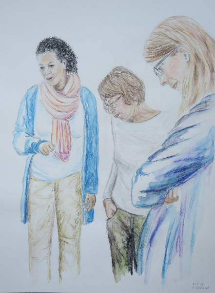 Bild Saly, Barbara und Sylvie Malgruppe